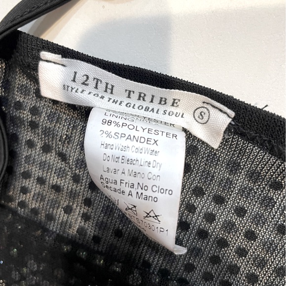 NWOT 12th Tribe Black Mesh Destiny Top Size Small - Picture 6 of 6